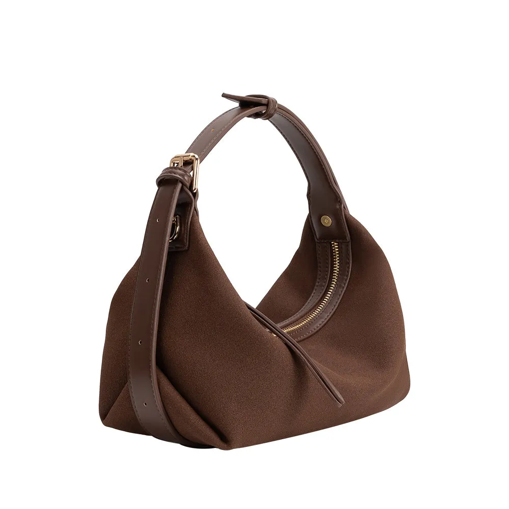 Lilith Brown Suede Vegan Top Handle Bag sold by Melie Bianco product image thumbnail 2