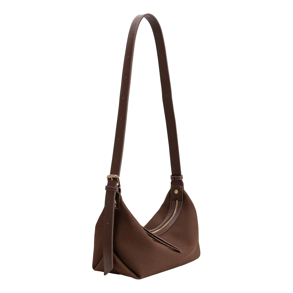 Lilith Brown Suede Vegan Top Handle Bag sold by Melie Bianco product image thumbnail 3