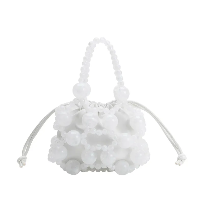 Bobby White Beaded Top Handle Bag sold by Melie Bianco