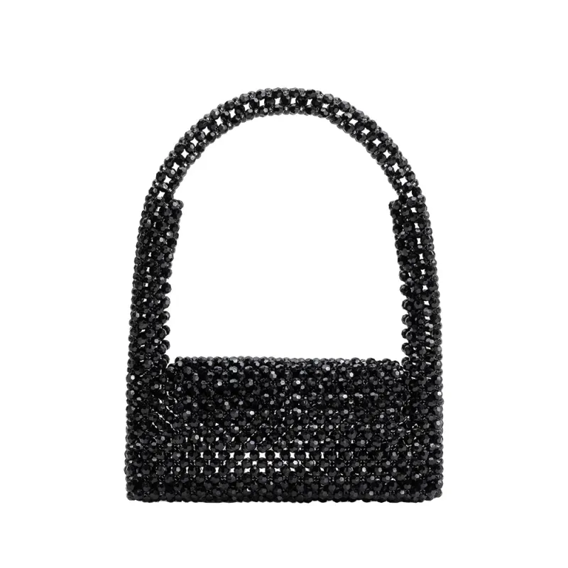 Tawny Black Beaded Shoulder Bag sold by Melie Bianco