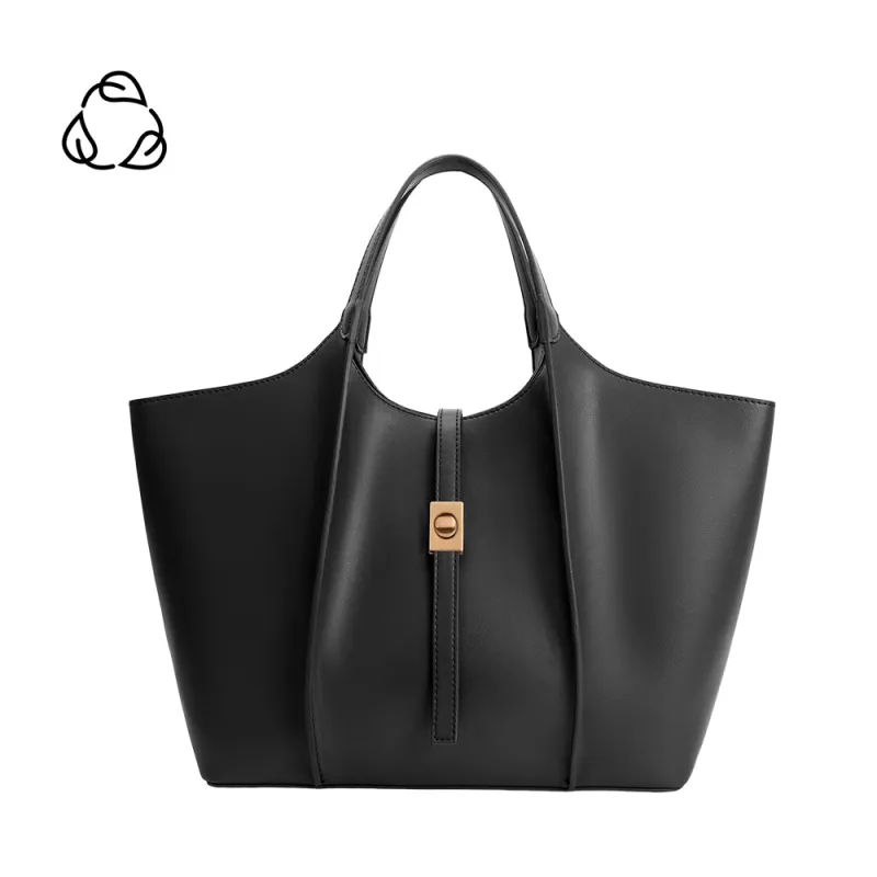 Malia Black Recycled Vegan Tote Bag sold by Melie Bianco