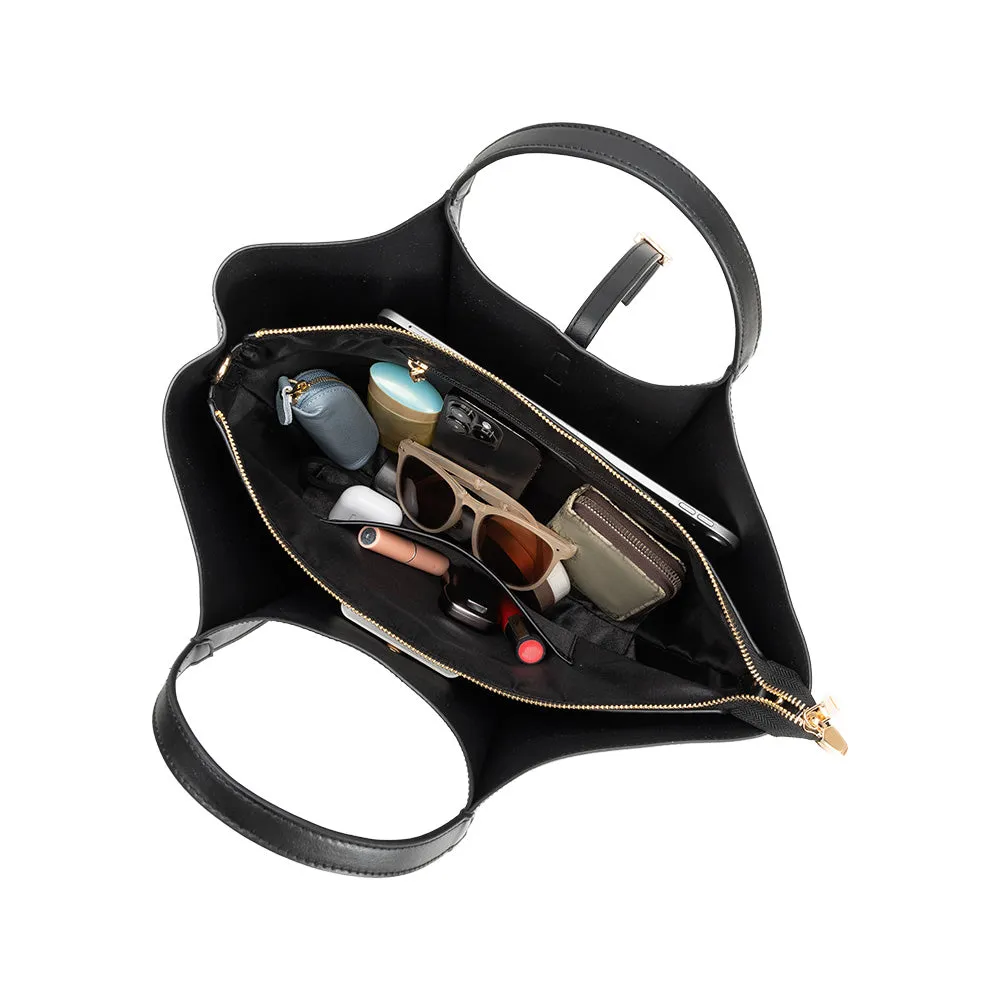 Malia Black Recycled Vegan Tote Bag sold by Melie Bianco product image thumbnail 5