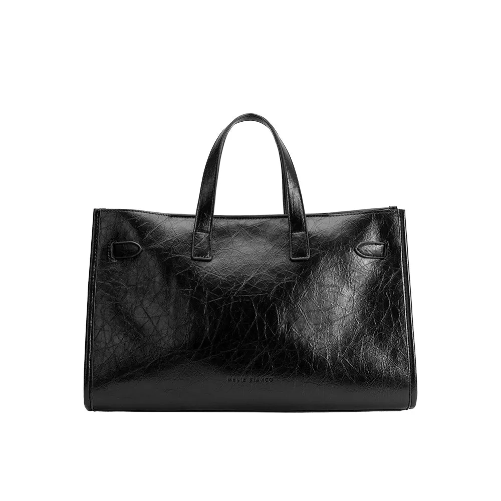Sutton Black Recycled Vegan Tote Bag sold by Melie Bianco product image thumbnail 4