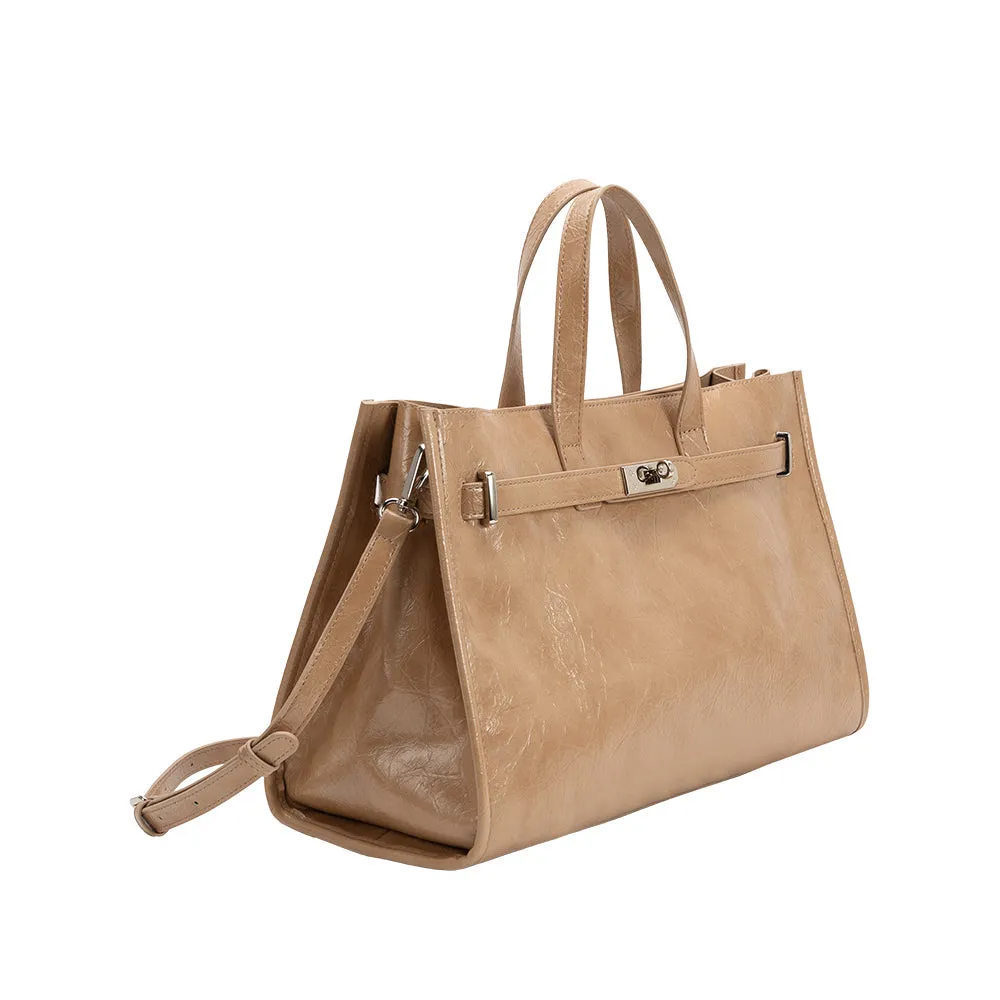 Sutton Tan Recycled Vegan Tote Bag sold by Melie Bianco product image thumbnail 3