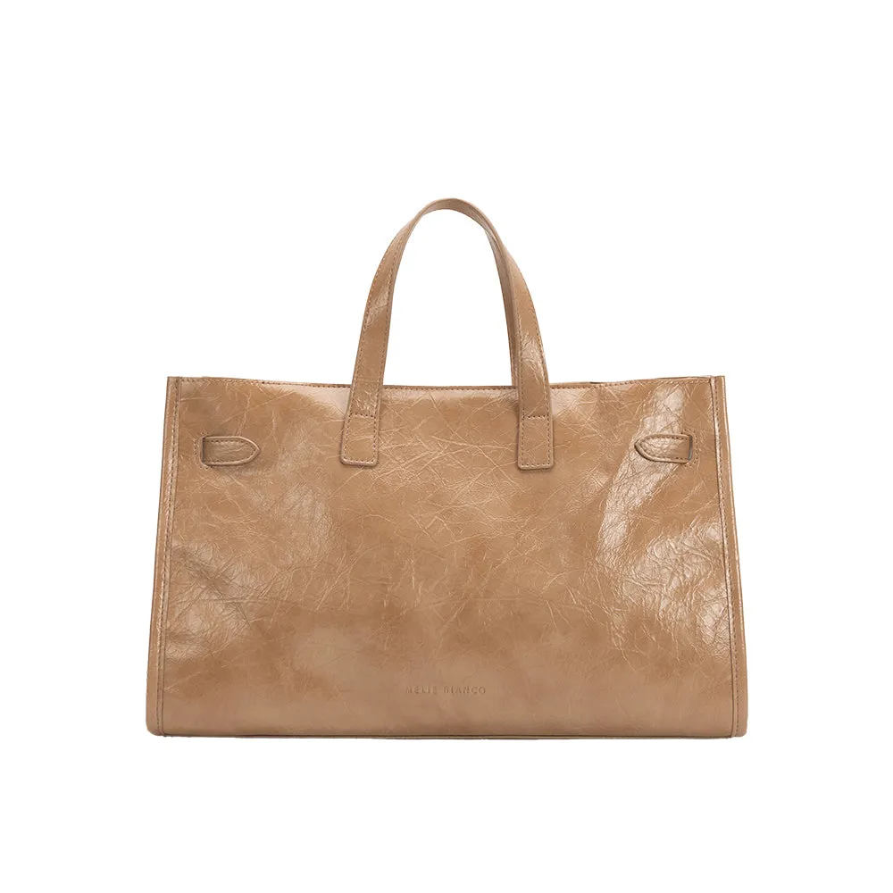 Sutton Tan Recycled Vegan Tote Bag sold by Melie Bianco product image thumbnail 4