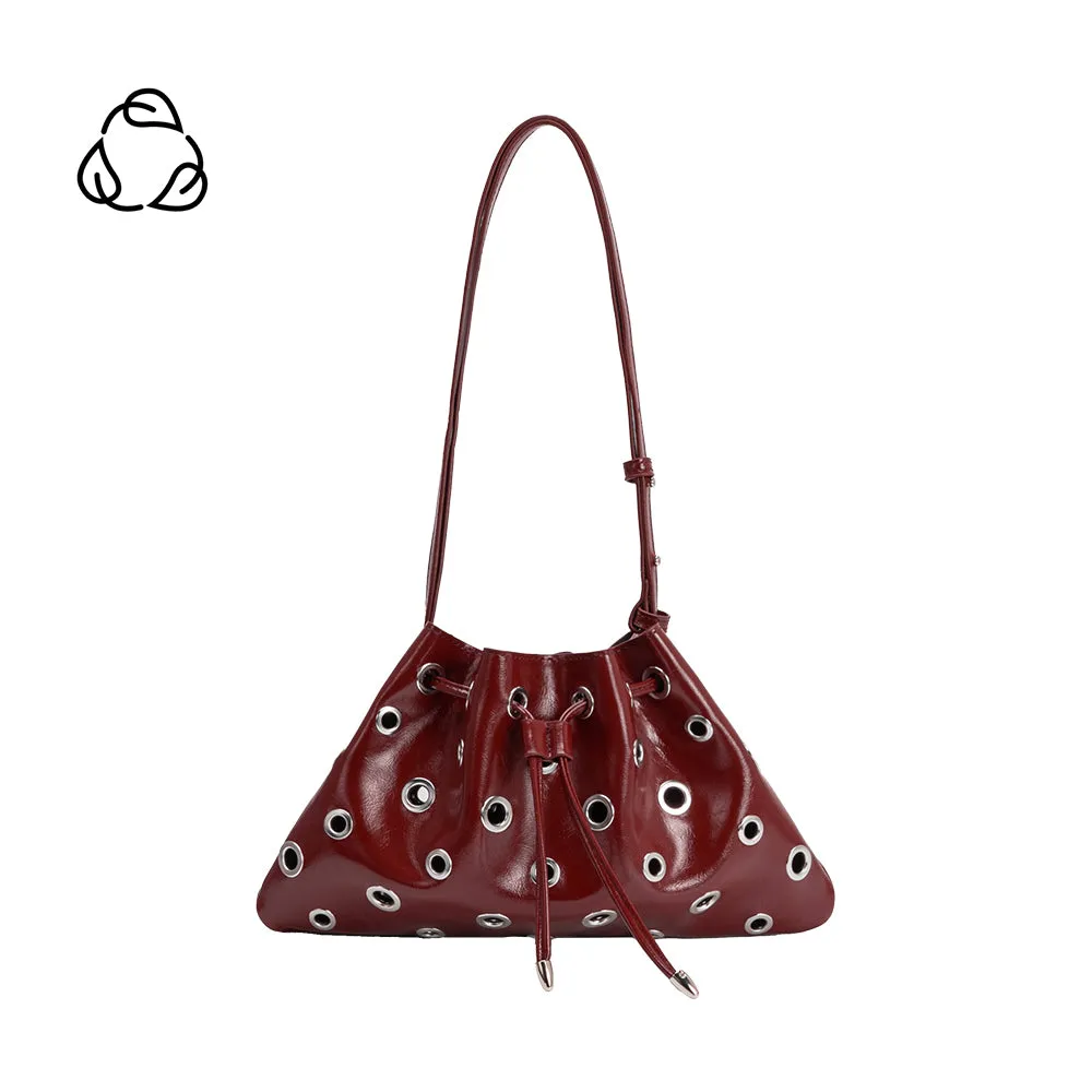 Paloma Burgundy Recycled Vegan Shoulder Bag sold by Melie Bianco
