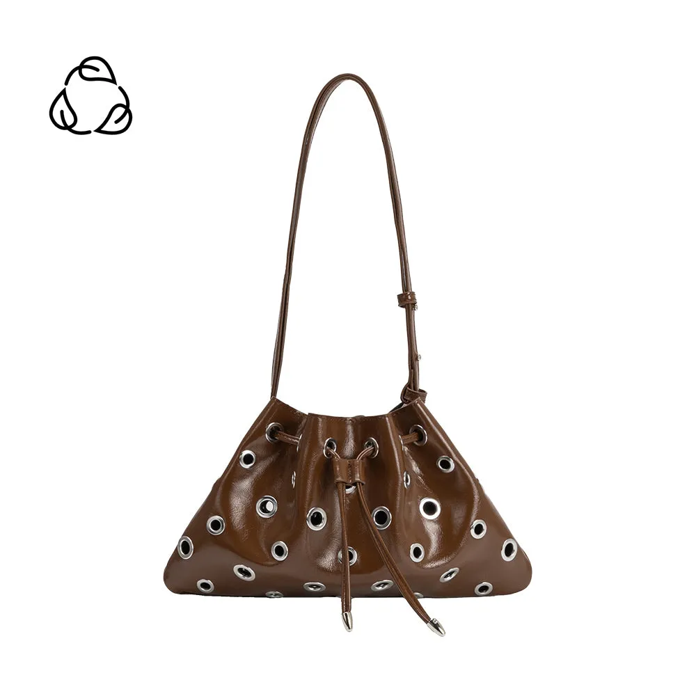 Paloma Chocolate Recycled Vegan Shoulder Bag sold by Melie Bianco