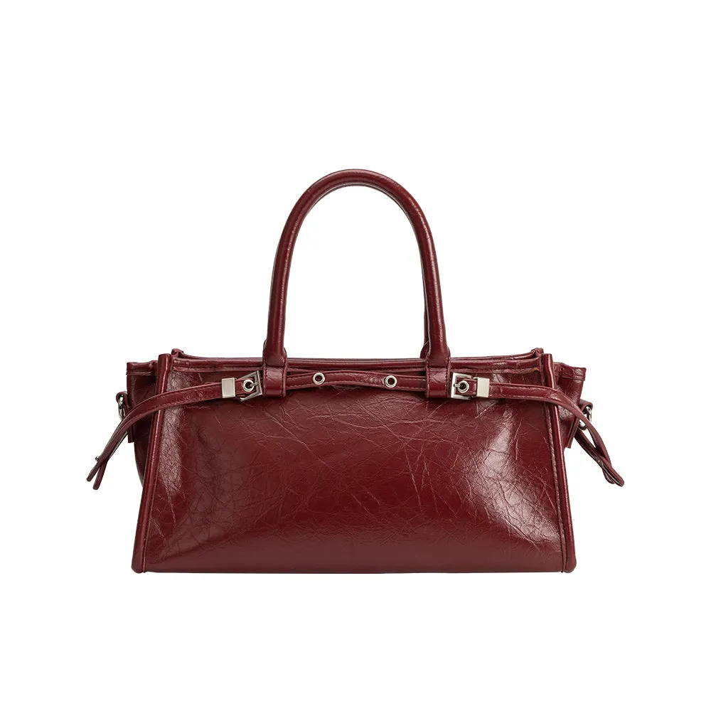 Rhonda Burgundy Recycled Vegan Top Handle Bag sold by Melie Bianco product image thumbnail 3