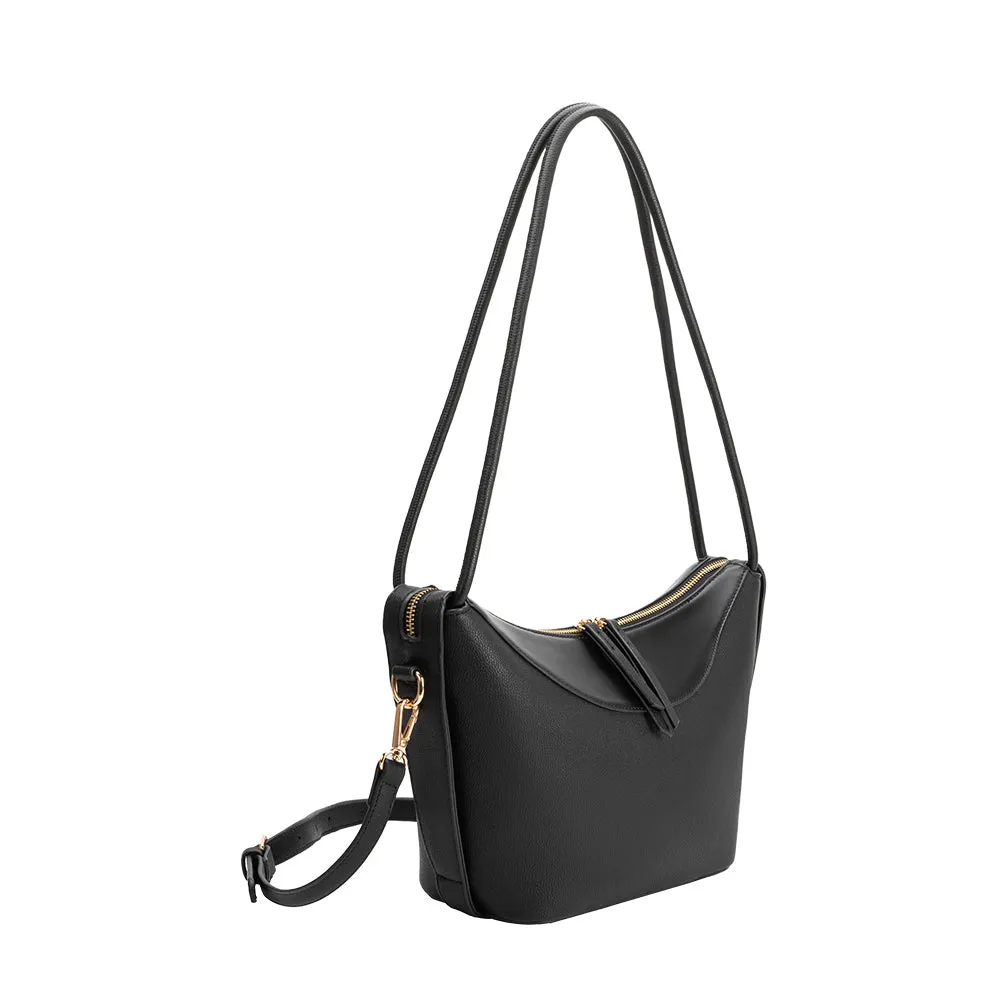Wesley Black Recycled Vegan Shoulder Bag sold by Melie Bianco product image thumbnail 2
