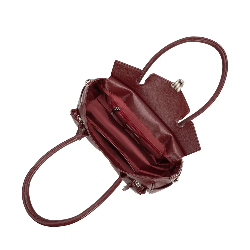 Ruthie Burgundy Red Recycled Vegan Shoulder Bag sold by Melie Bianco product image thumbnail 4