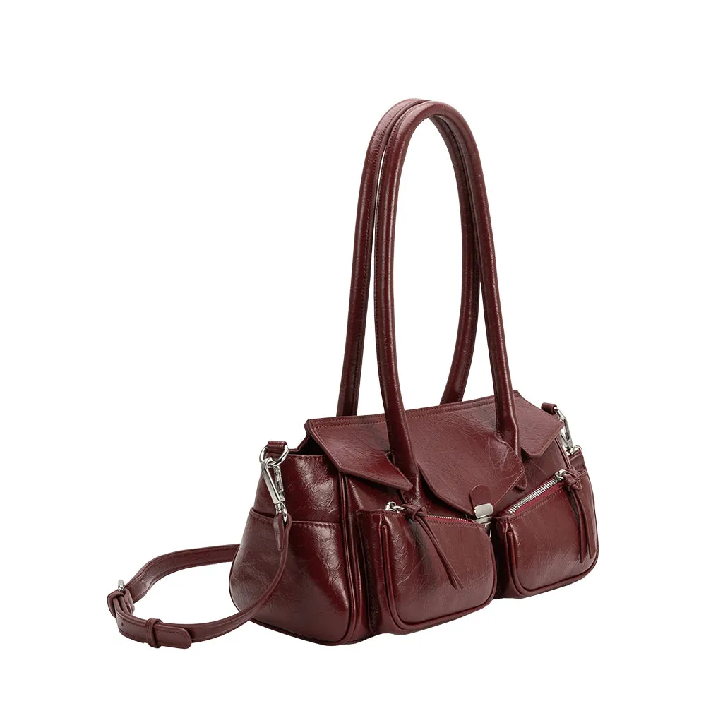 Ruthie Burgundy Red Recycled Vegan Shoulder Bag sold by Melie Bianco product image thumbnail 2
