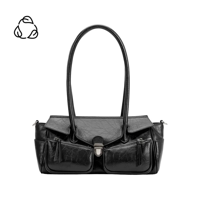 Ruthie Black Recycled Vegan Shoulder Bag sold by Melie Bianco