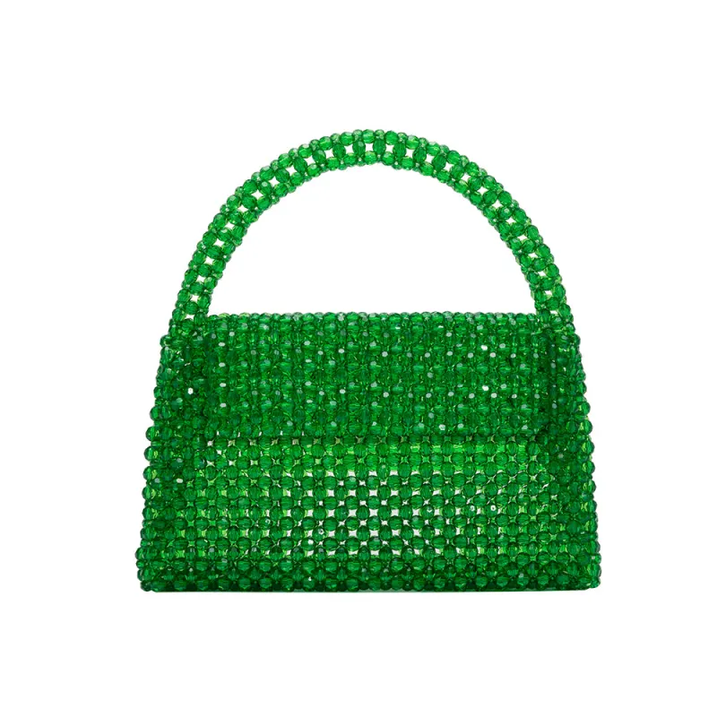 Sherry Emerald Beaded Top Handle Bag - FINAL SALE sold by Melie Bianco
