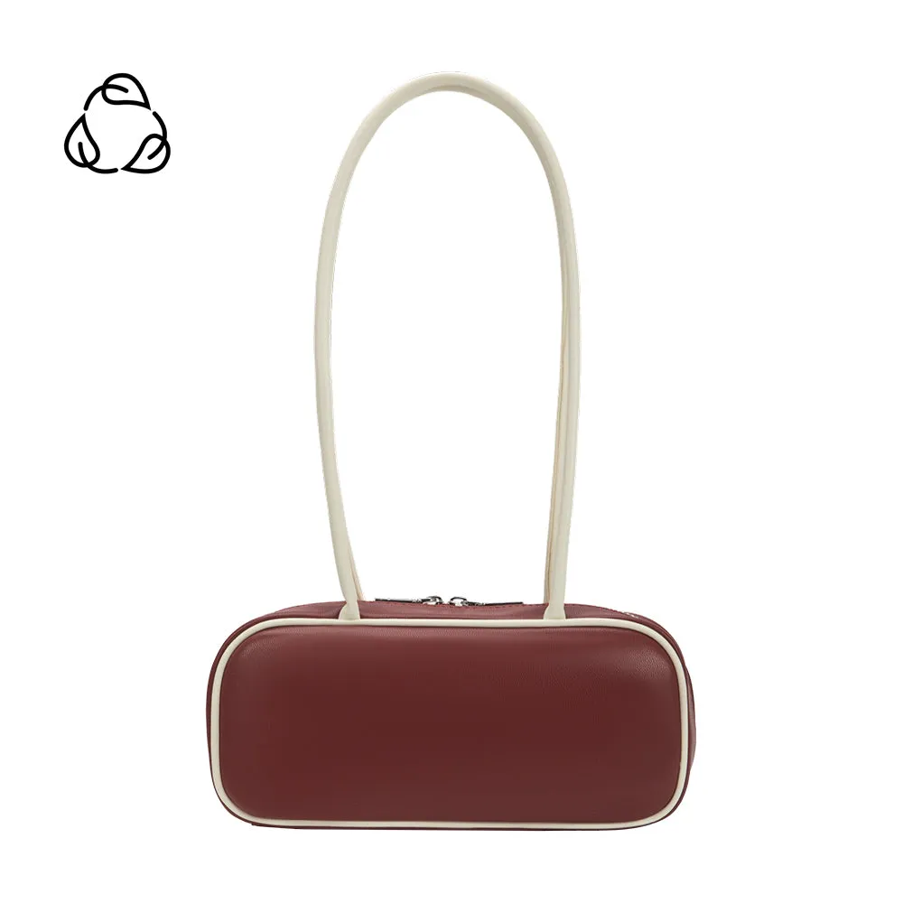 Micaela Burgundy Red Recycled Vegan Shoulder Bag sold by Melie Bianco