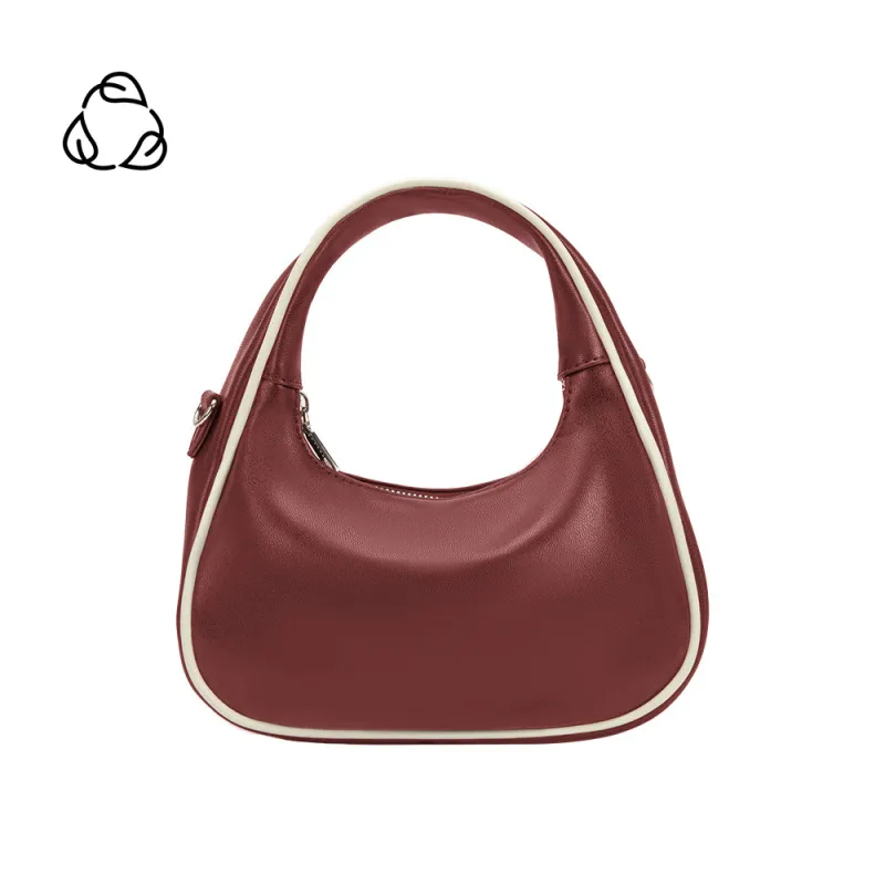 Sarita Burgundy Recycled Vegan Crossbody Bag sold by Melie Bianco