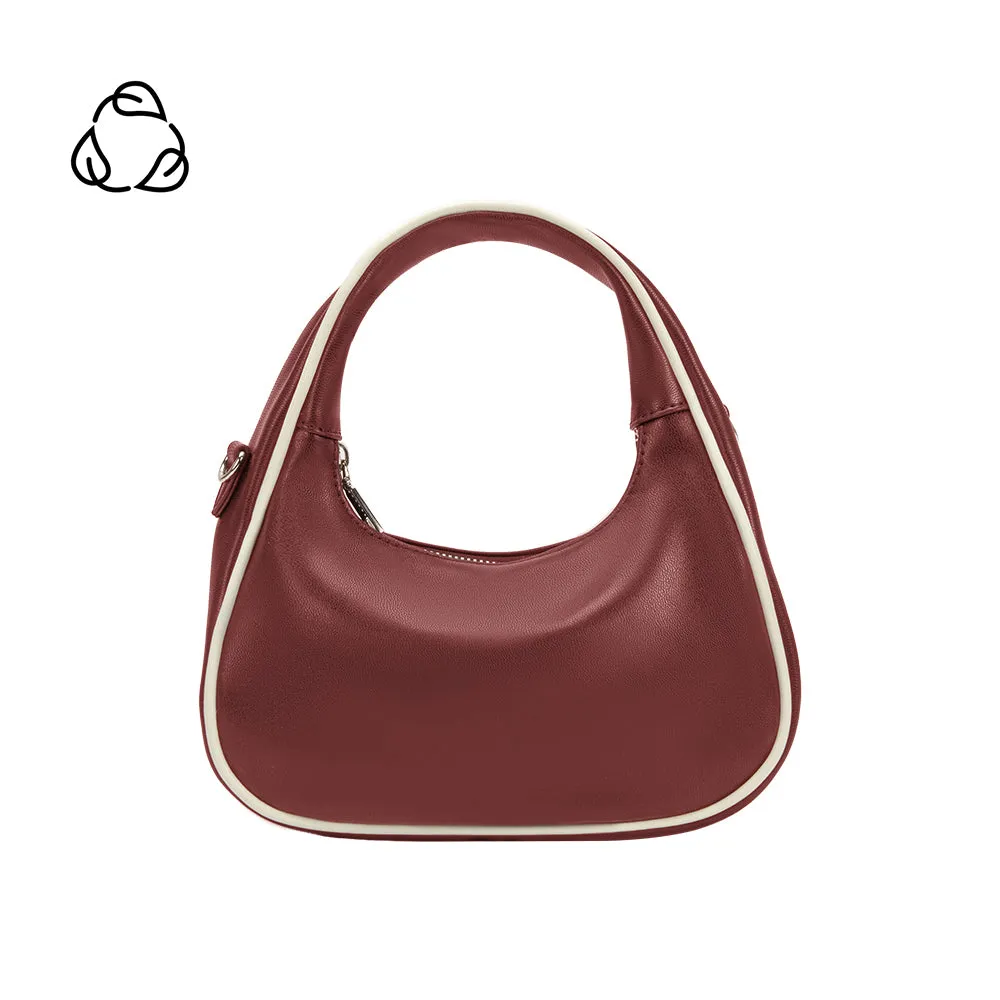 Sarita Burgundy Recycled Vegan Crossbody Bag sold by Melie Bianco
