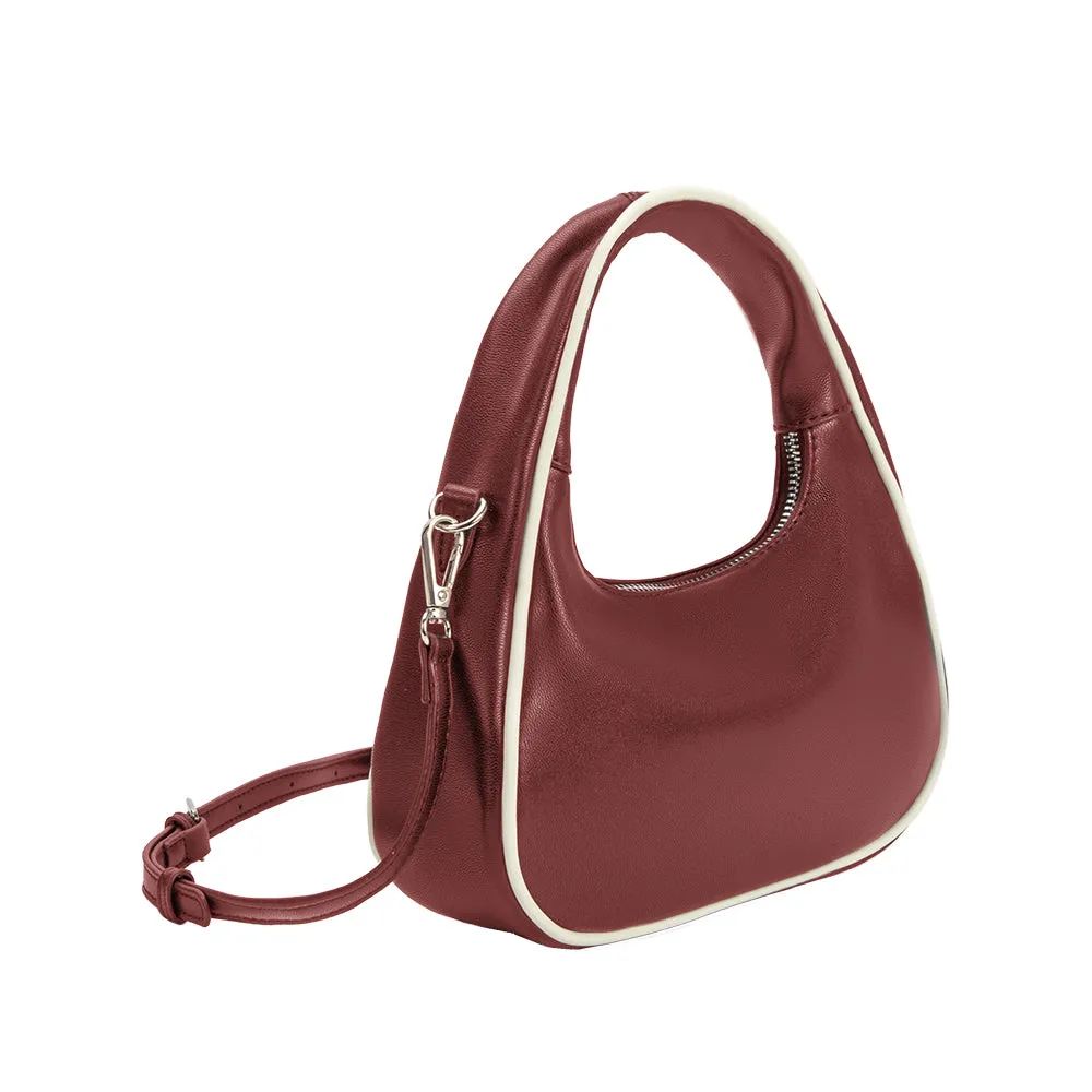 Sarita Burgundy Recycled Vegan Crossbody Bag sold by Melie Bianco product image thumbnail 2