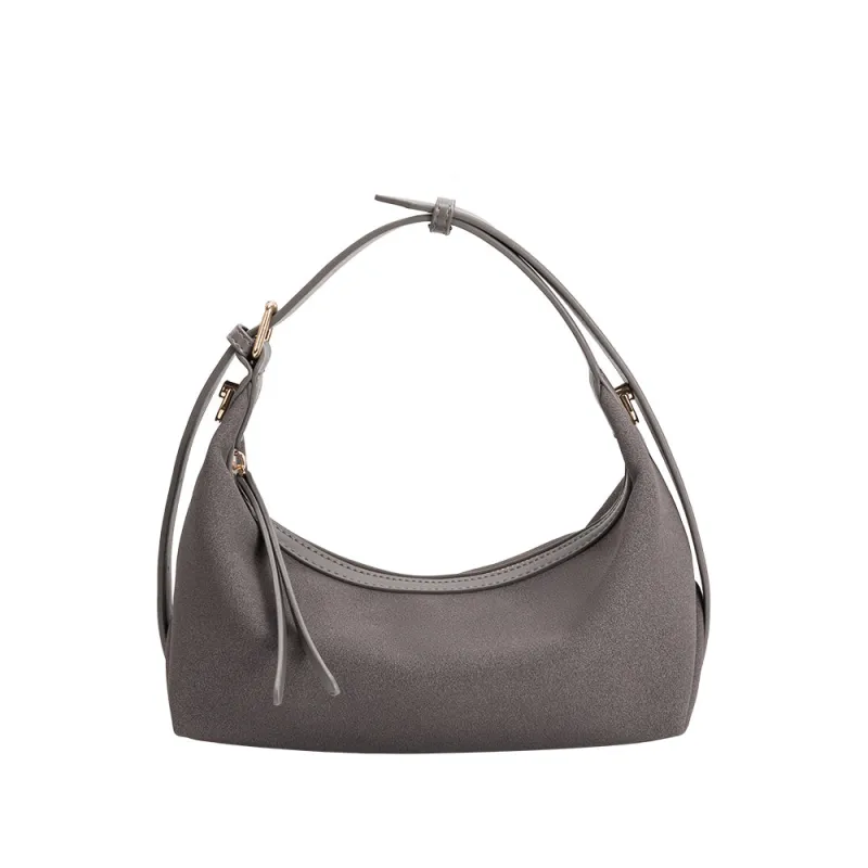 Lilith Gray Suede Vegan Top Handle Bag sold by Melie Bianco