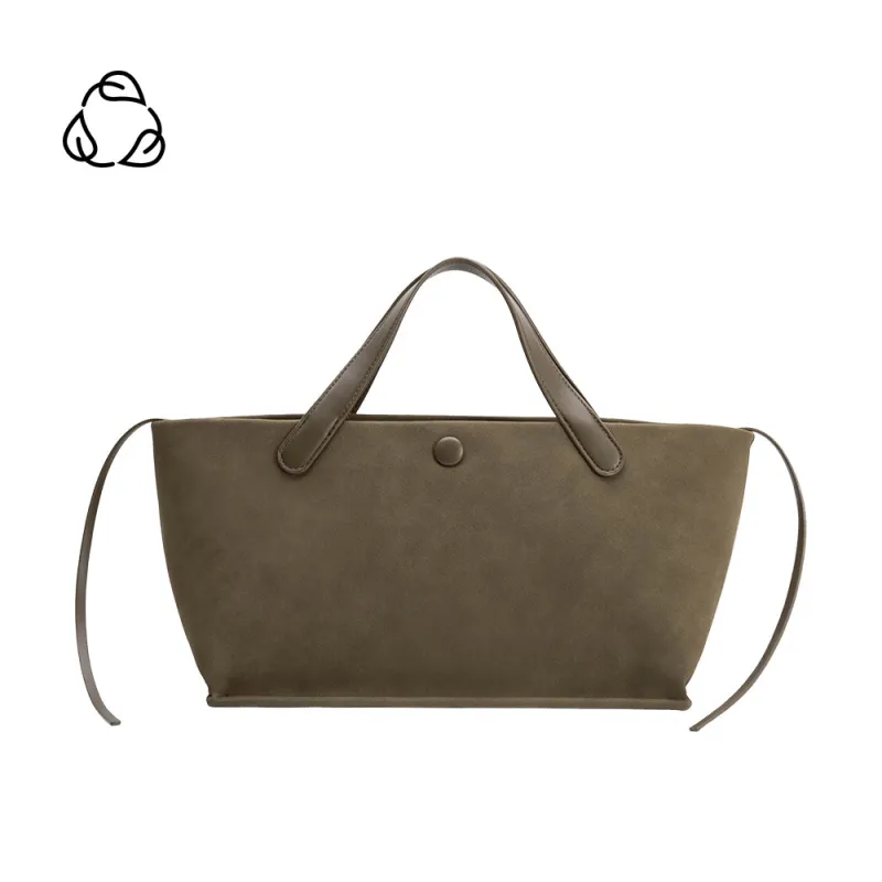 Jill Olive Suede Recycled Vegan Tote Bag sold by Melie Bianco