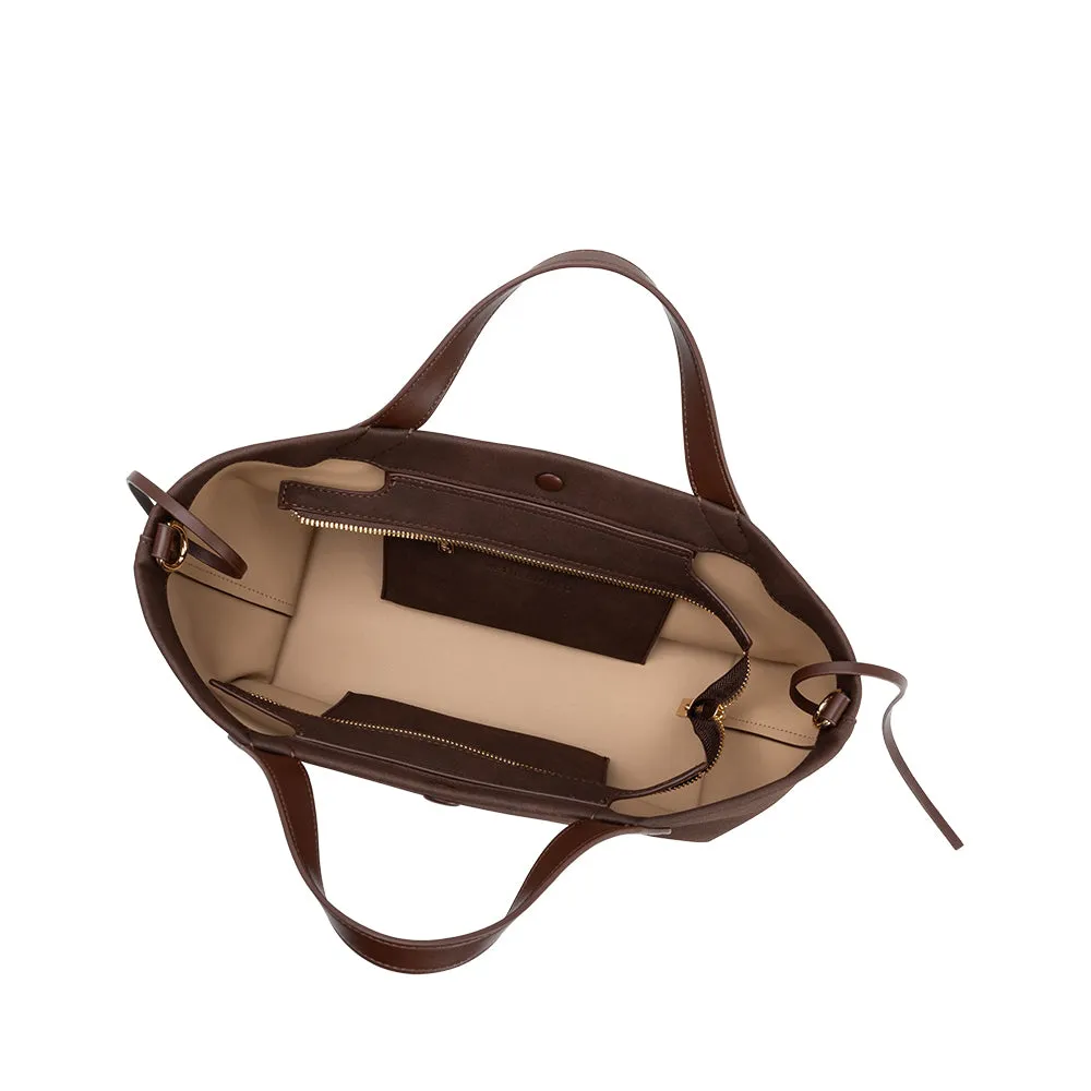 Jill Chocolate Brown Recycled Vegan Suede Tote Bag sold by Melie Bianco product image thumbnail 4