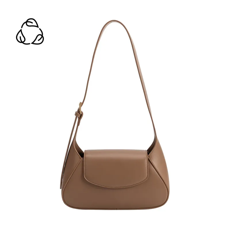 Melody Mocha Recycled Vegan Shoulder Bag sold by Melie Bianco