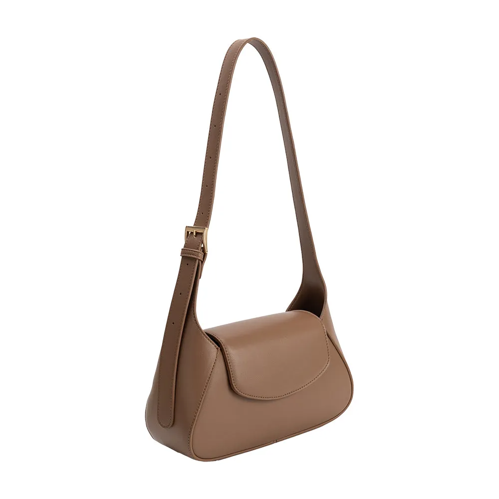 Melody Mocha Recycled Vegan Shoulder Bag sold by Melie Bianco product image thumbnail 2
