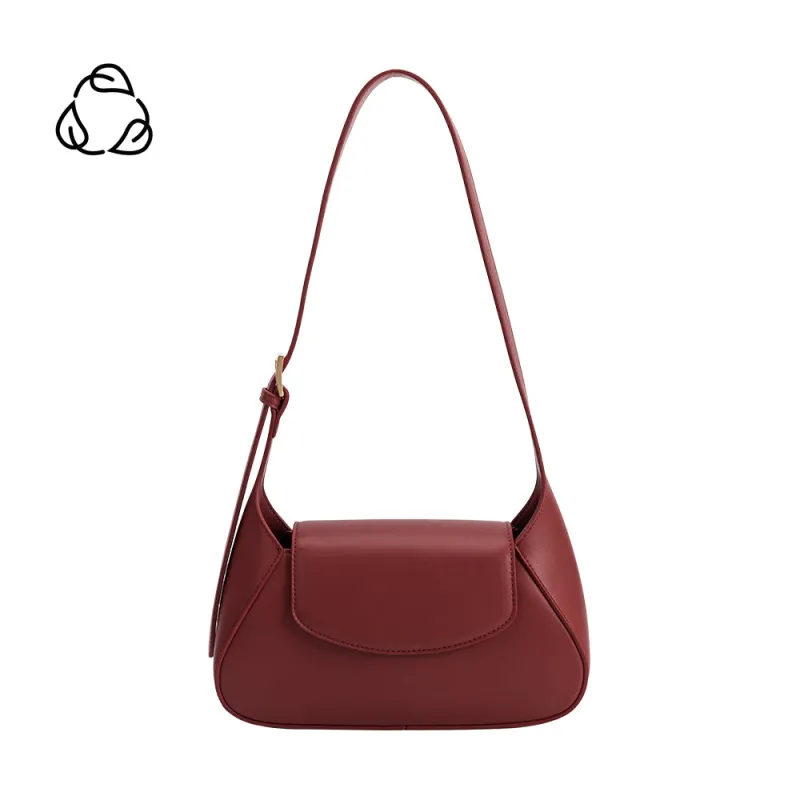 Melody Burgundy Recycled Vegan Shoulder Bag sold by Melie Bianco