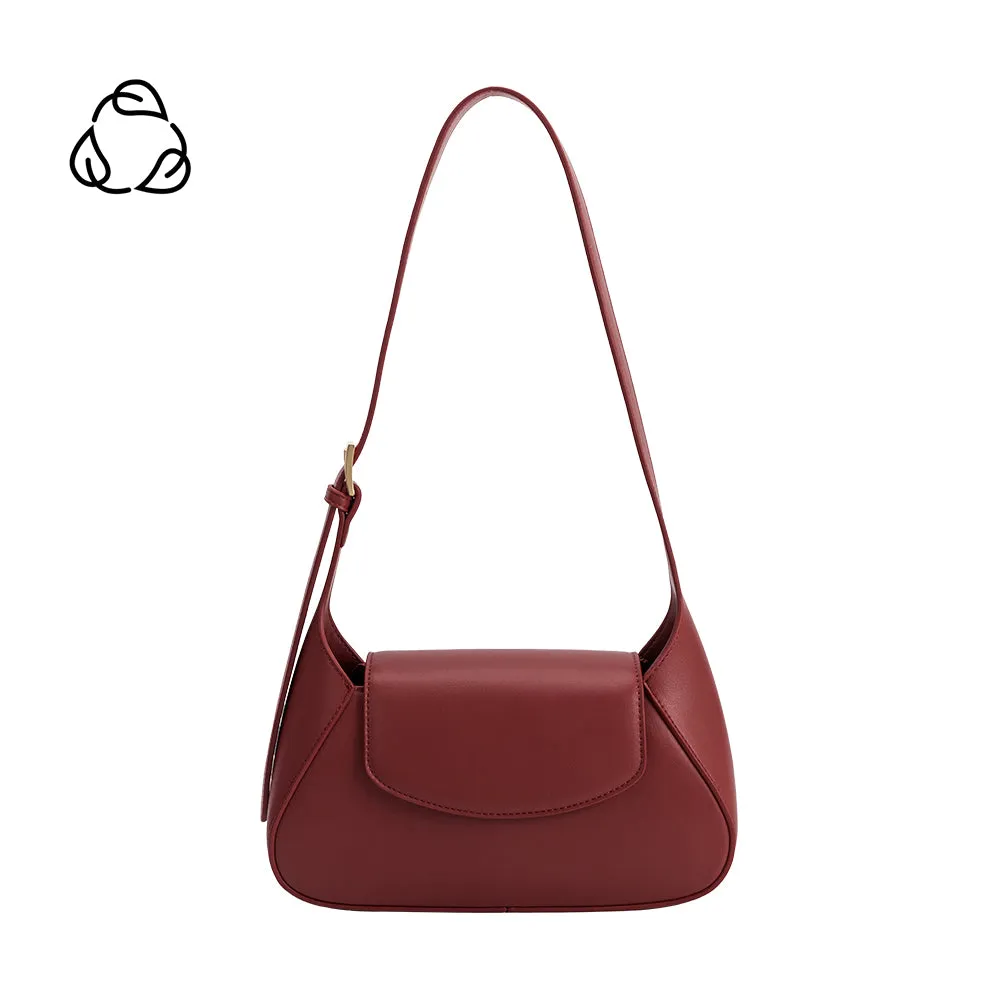 Melody Burgundy Recycled Vegan Shoulder Bag sold by Melie Bianco