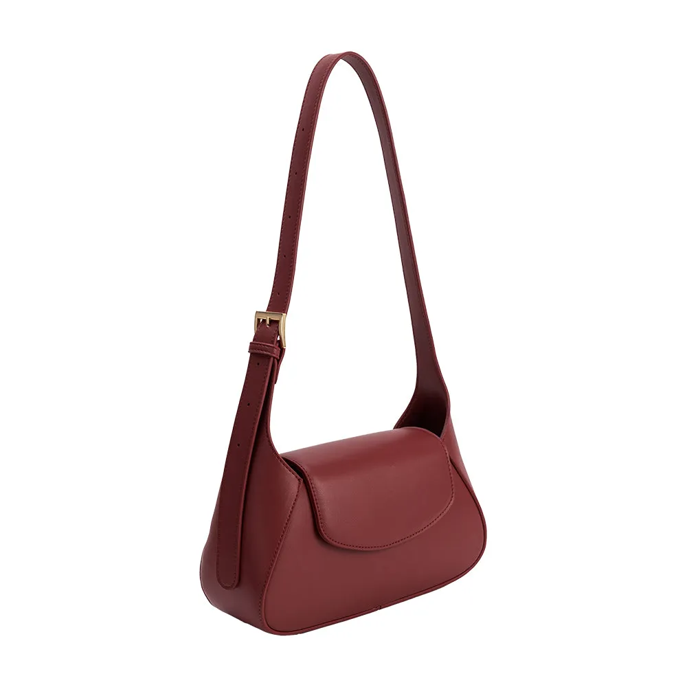 Melody Burgundy Recycled Vegan Shoulder Bag sold by Melie Bianco product image thumbnail 2