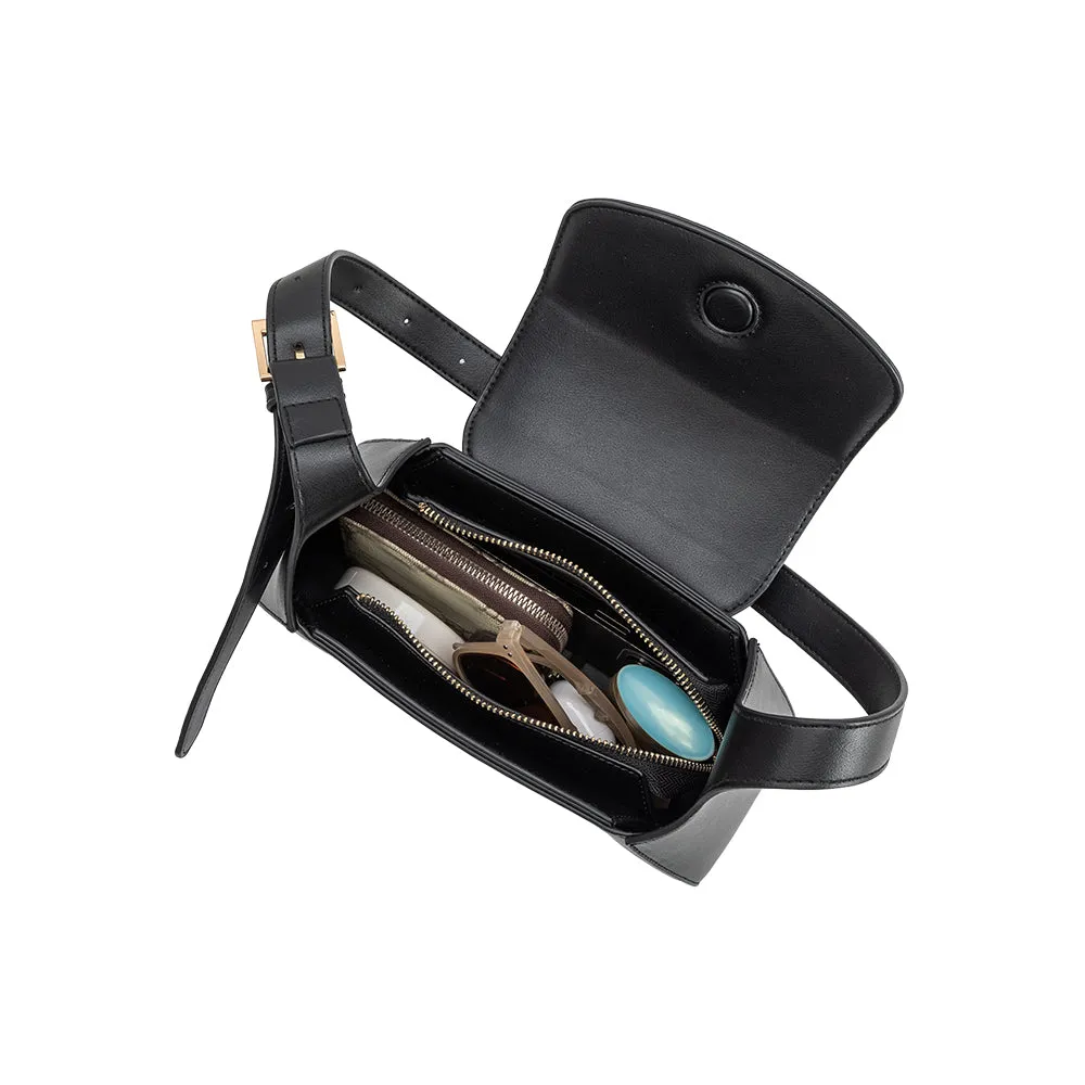 Melody Black Recycled Vegan Shoulder Bag sold by Melie Bianco product image thumbnail 5