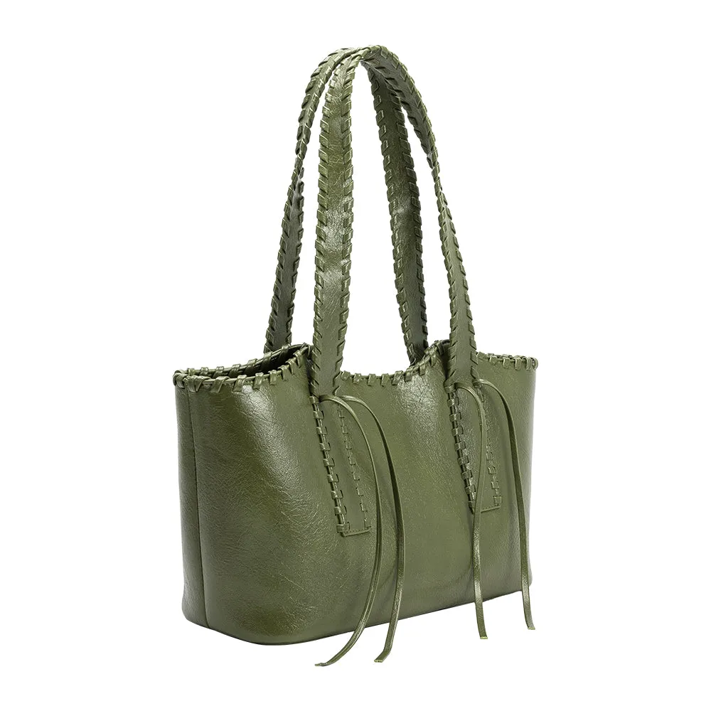 Phoebe Olive Green Recycled Vegan Shoulder Bag sold by Melie Bianco product image thumbnail 2