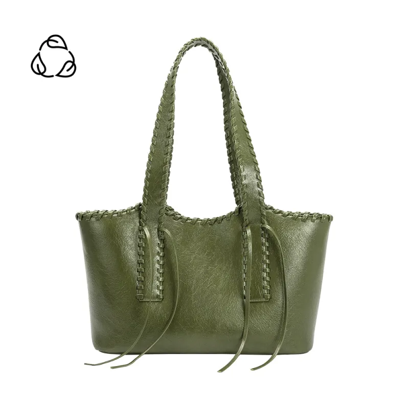 Phoebe Olive Green Recycled Vegan Shoulder Bag sold by Melie Bianco