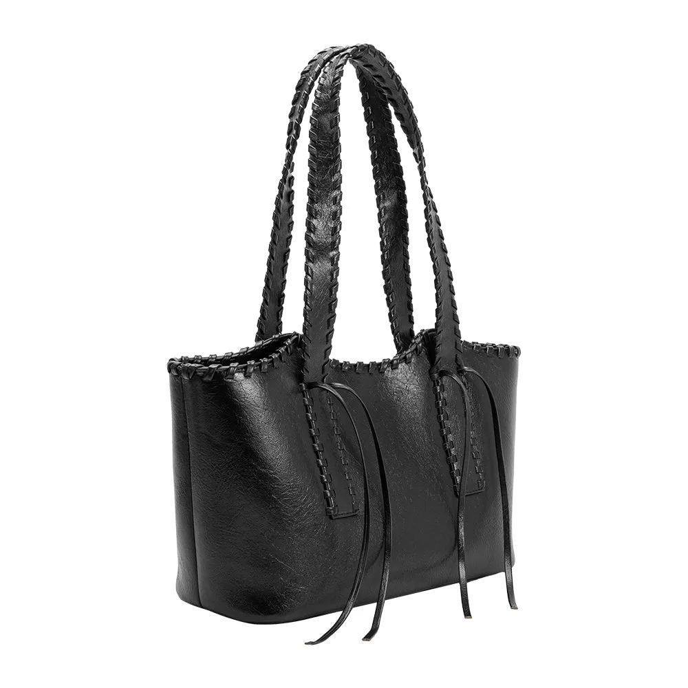 Phoebe Black Recycled Vegan Shoulder Bag sold by Melie Bianco product image thumbnail 2