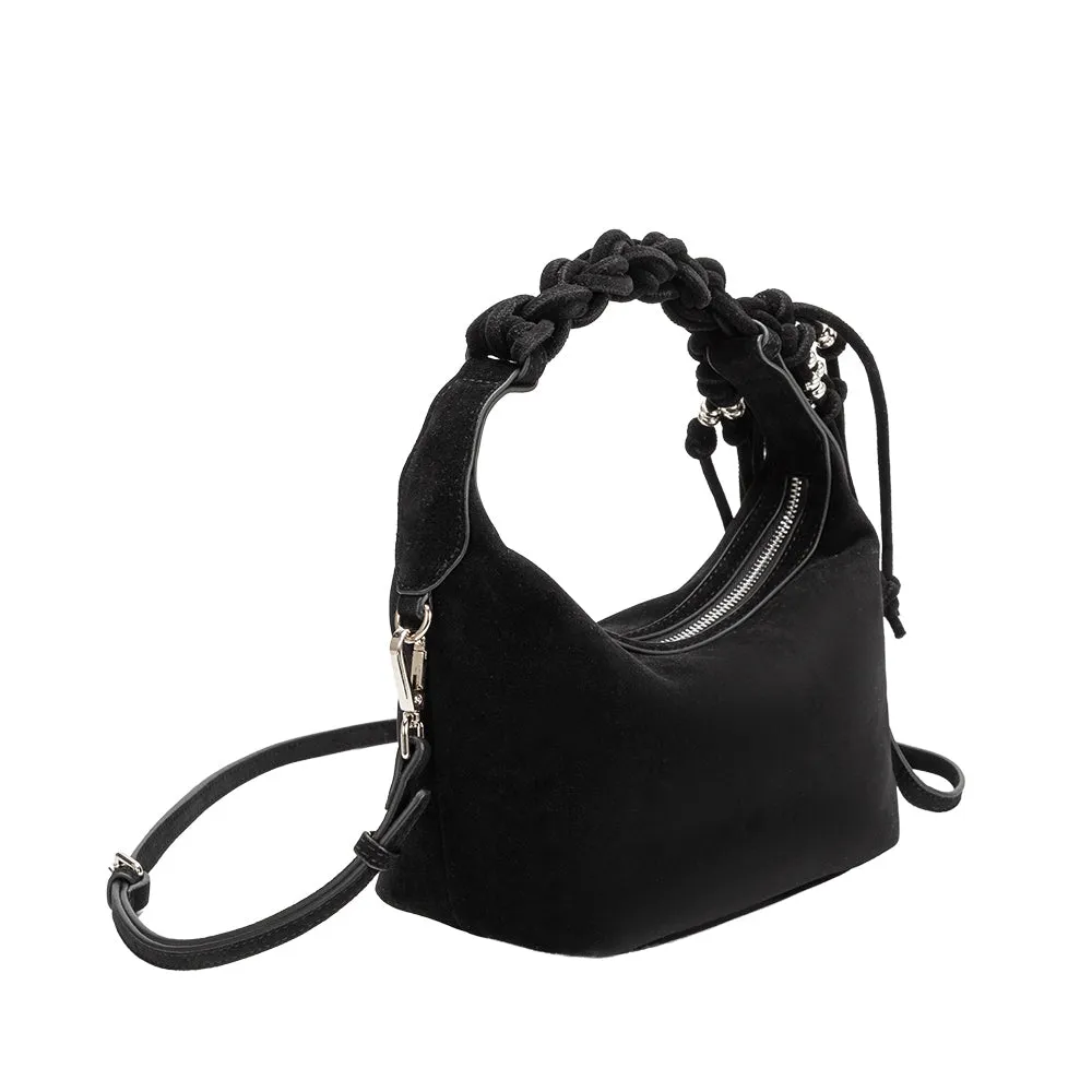 Tatiana Black Suede Recycled Vegan Top Handle Bag sold by Melie Bianco product image thumbnail 2