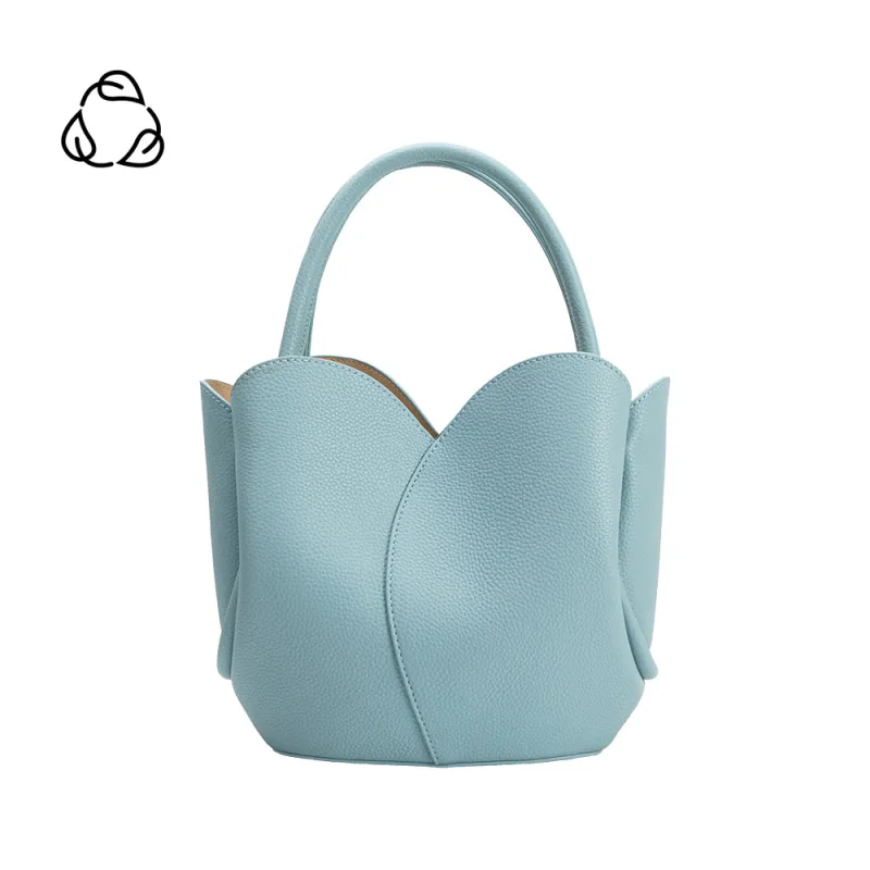 Tulip Blue Recycled Vegan Top Handle Bag sold by Melie Bianco