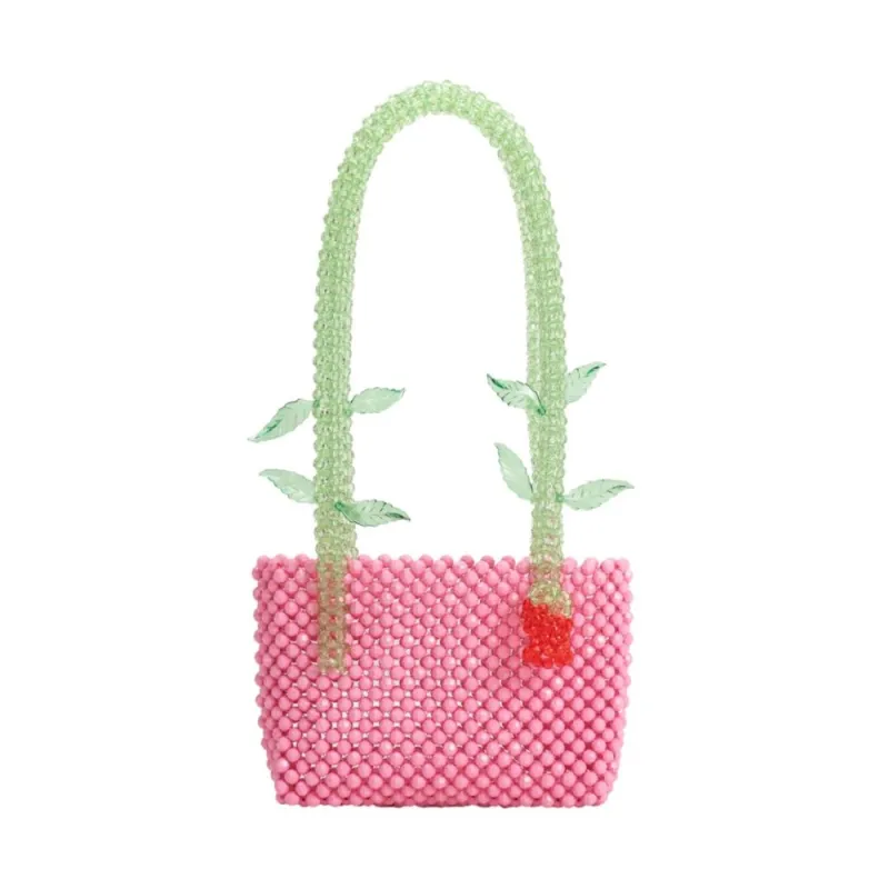 Flor Pink Beaded Shoulder Bag sold by Melie Bianco