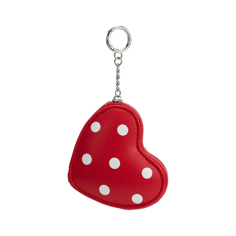 Puffy Polka Dot Heart Red Vegan Bag Charm sold by Melie Bianco product image thumbnail 3
