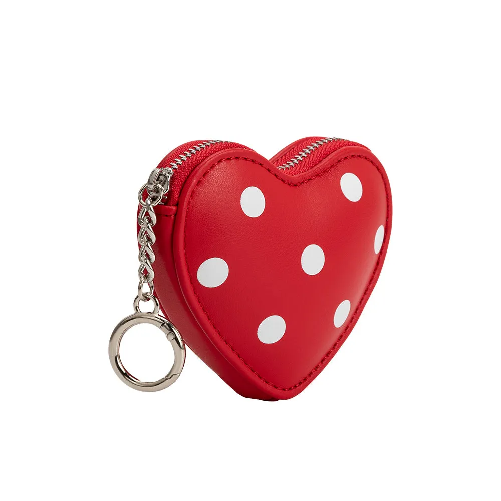 Puffy Polka Dot Heart Red Vegan Bag Charm sold by Melie Bianco product image thumbnail 2