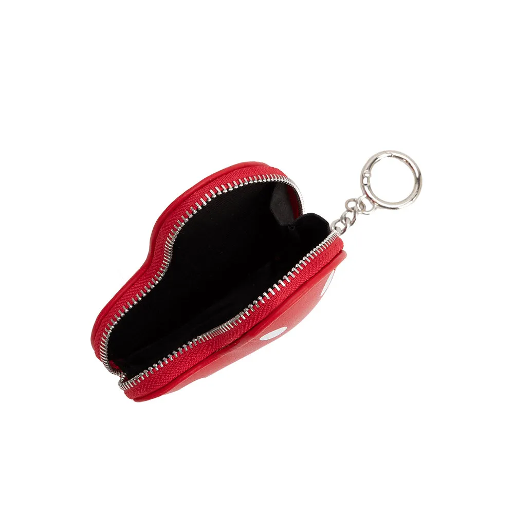 Puffy Polka Dot Heart Red Vegan Bag Charm sold by Melie Bianco product image thumbnail 4