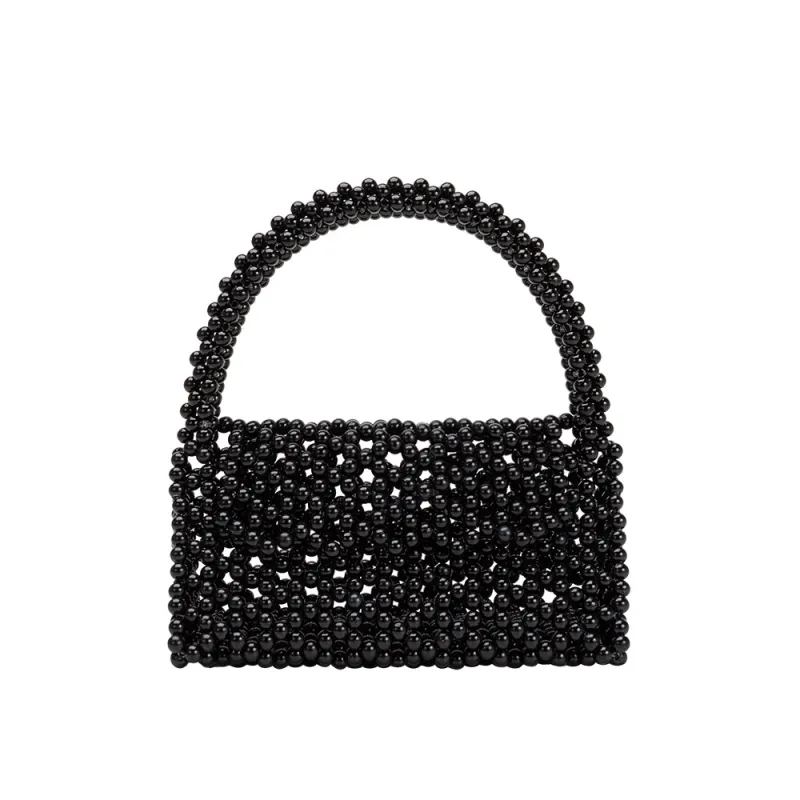Morgan Black Beaded Top Handle Bag sold by Melie Bianco