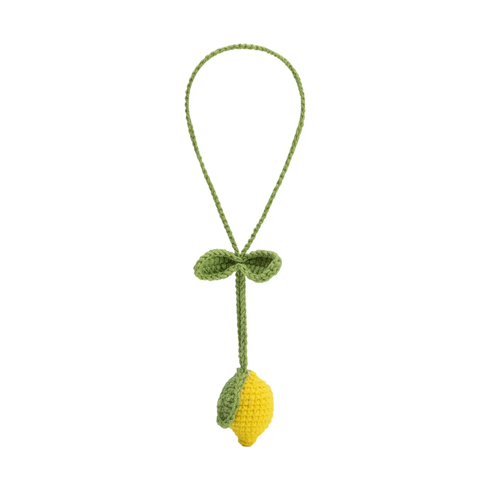 Lemon Yellow Crochet Bag Charm sold by Melie Bianco