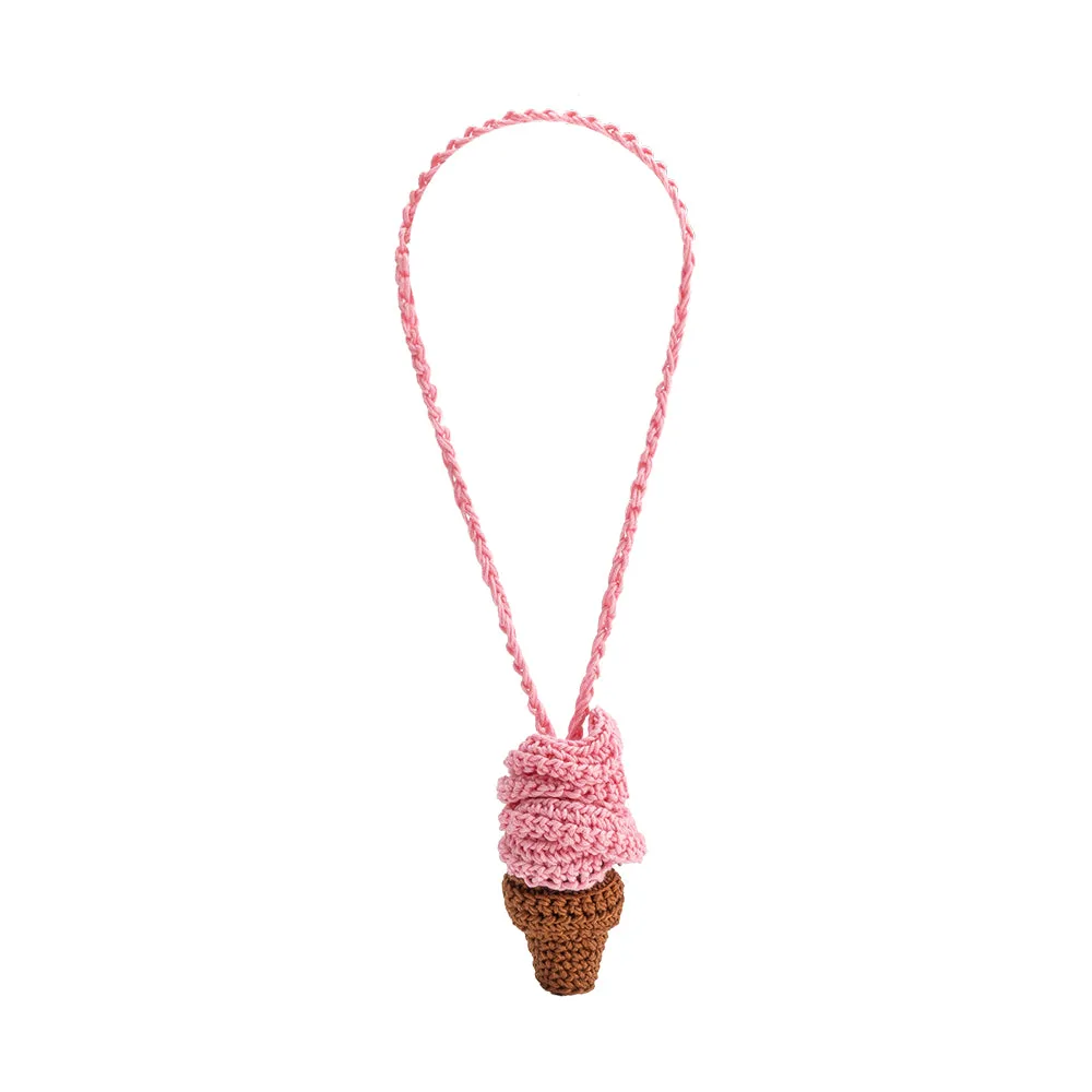 Ice Cream Pink Crochet Bag Charm sold by Melie Bianco