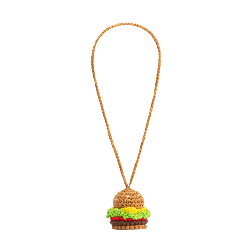 Burger Tan Crochet Bag Charm sold by Melie Bianco