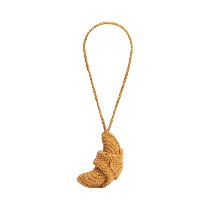 Croissant Tan Crochet Bag Charm sold by Melie Bianco