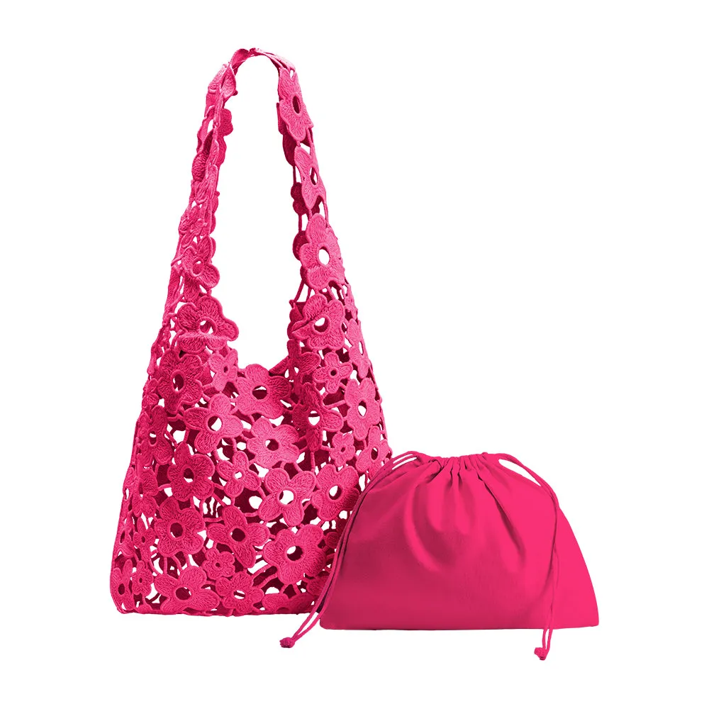 Aster Pink Floral Cotton Tote Bag sold by Melie Bianco product image thumbnail 3