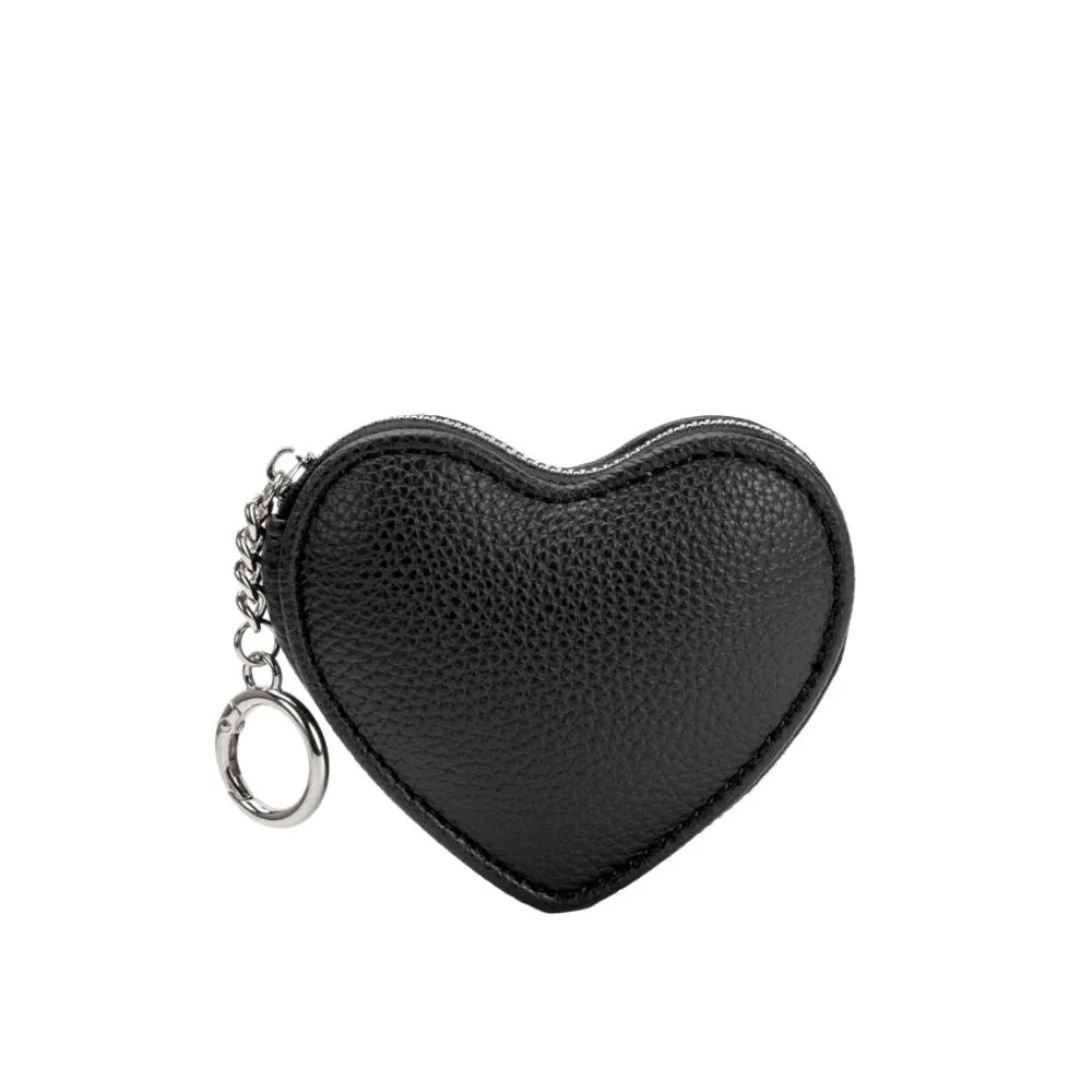 Puffy Heart Black Vegan Bag Charm sold by Melie Bianco