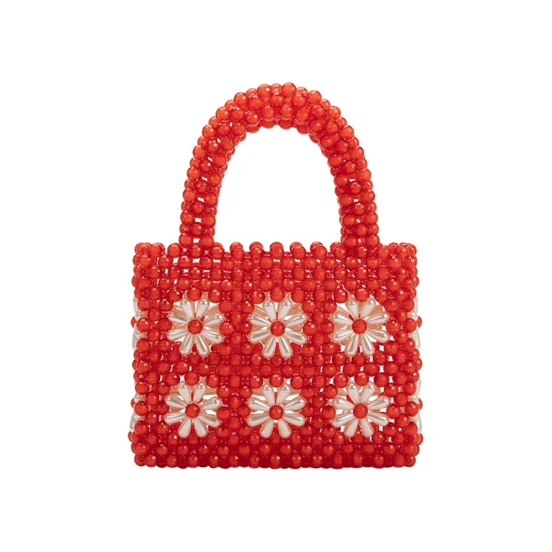 Selena Red Beaded Top Handle Bag sold by Melie Bianco