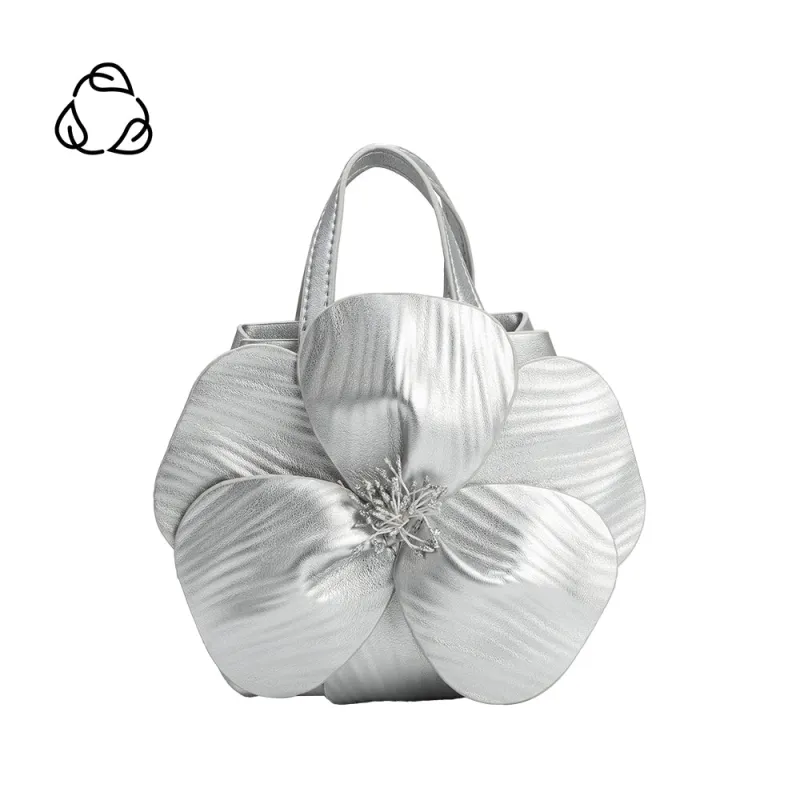 Monroe Silver Flower Top Handle Bag sold by Melie Bianco