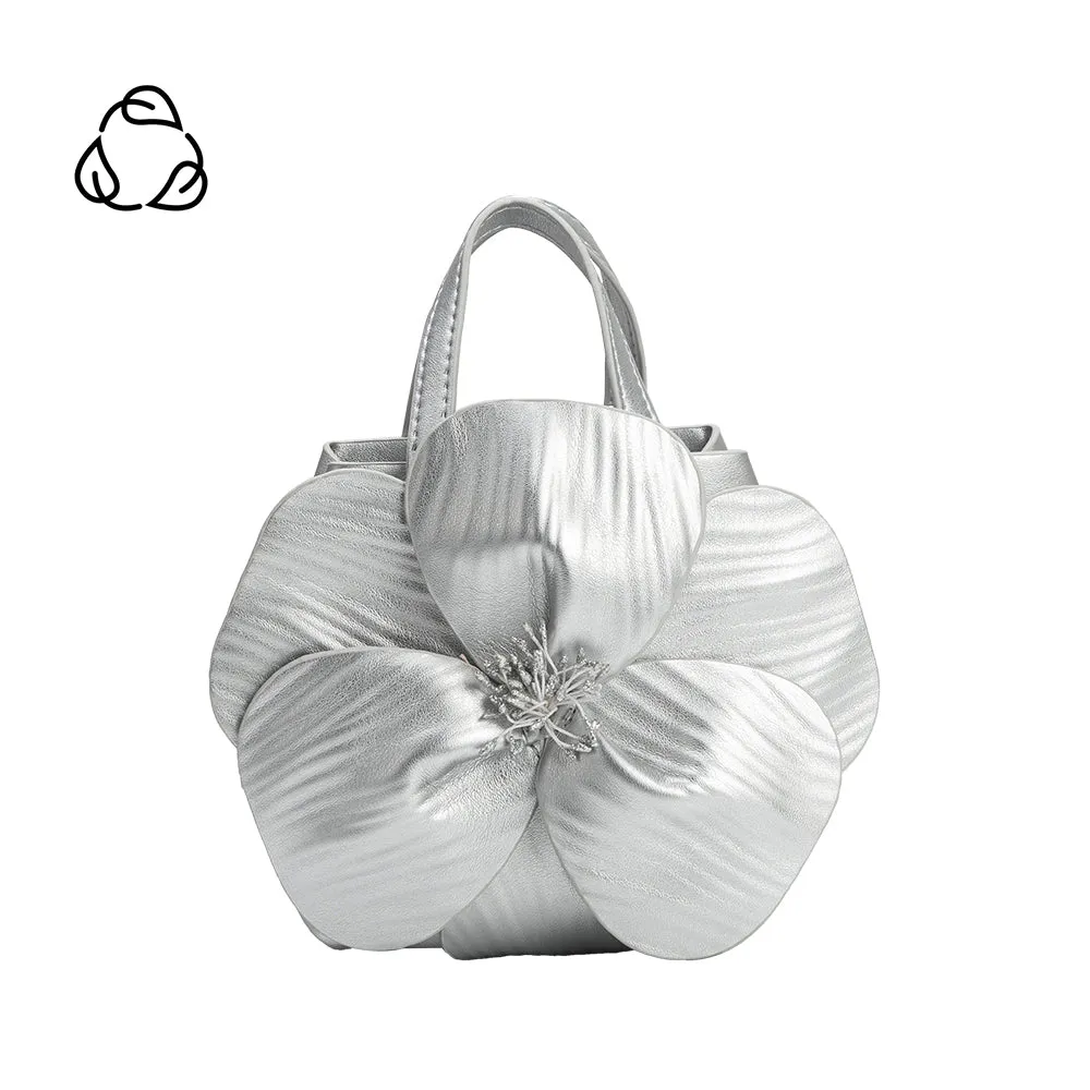 Monroe Silver Flower Top Handle Bag sold by Melie Bianco