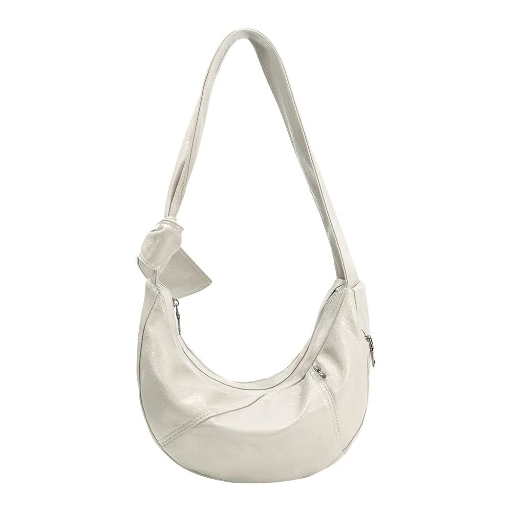 Bambi Ivory Vegan Leather Shoulder Bag sold by Melie Bianco